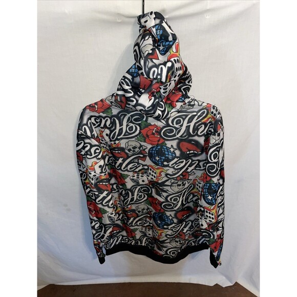 Reason Hustler Men’s Fashion Hoodie Size 2X Skull Floral Spell Out Streetwear - Picture 8 of 12